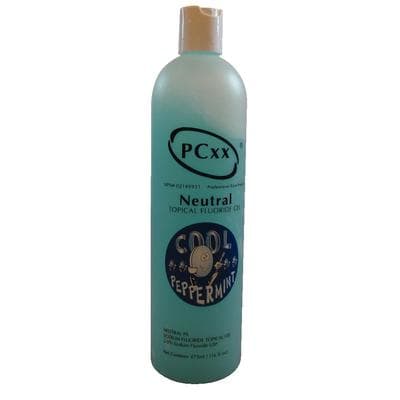 PCxx Neutral Topical Fluoride Gel, 2.0% NaF, Cool Peppermint, 16.6 oz Bottle, FL-500-N-BG - PCxx, Neutral Topical Fluoride Gel, 16oz 2.0% NaF, Cool Peppermint, FL-500-N-BG - Image 1