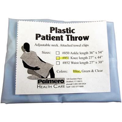 Palmero Plastic Knee-Length Patient Throw, Blue, 27" x 44", Hook & Loop Neck Closure, 1/Pkg thumbnail 6