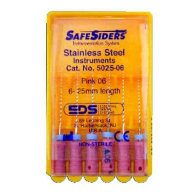 SafeSiders Stainless Steel Endodontic Reamers, 25mm, .02 Taper, Size #06, Pink, 6/Pkg, 5025-06 thumbnail 12