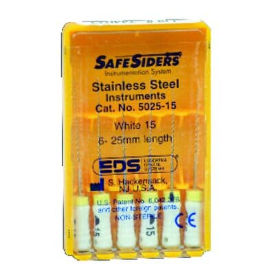SafeSiders Endodontic Hand Reamers, #15, 25mm, .02 Taper, Stainless Steel, White, 6/Pk, 5025-15 thumbnail 14