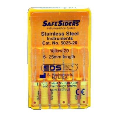 SafeSiders Endodontic Reamers #20, 25mm, 0.02 Taper, Stainless Steel, Yellow, 6/Pack, 5025-20 thumbnail 14