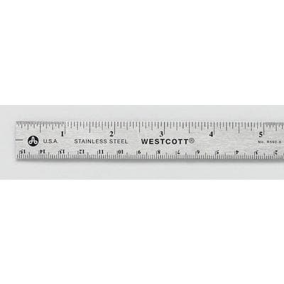 Westcott Stainless Steel Ruler, 12" with Non-Slip Cork Base, Standard and Metric Markings, ACM 10415 thumbnail 2