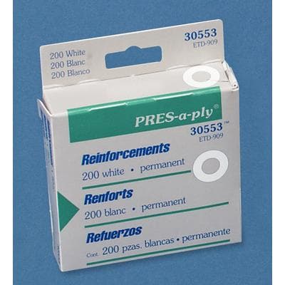 Reinforcement Labels, White, 1/4" Diameter, 200 per Box, AVE 05729 - Reinforcement Labels, White, 1/4" Diameter - Label - Image 1