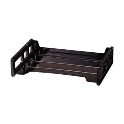 Sparco Stackable Letter Tray, Side-Loading, Ebony, OIC21002 - Sparco Stackable Letter Trays - Ebony, Side-Loading - Image 1