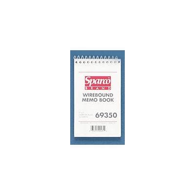 Sparco Wirebound Memo Books, 3" x 5", Narrow Ruled, 50 Sheets/Pad, 12 Pads/Pkg, White, SPR 69350 - Sparco Wirebound Memo Books, 50 Sheets/Pad, 12 Pads/Pkg - Memo Book - Image 1