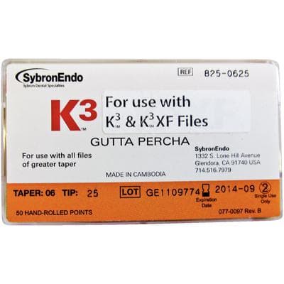 K3/K3XF Gutta-Percha Points, 0.06 Taper, Size #25, Red, 50/Pk, 825-0625 thumbnail 16