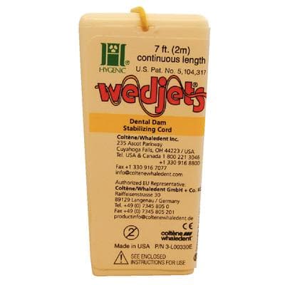 Wedjets Dental Dam Stabilizing Cord, Small, Yellow, Natural Latex, 7 ft (2.1m) Dispenser, H06522 thumbnail 9