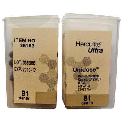 Herculite Ultra Nanohybrid Universal Composite, Unidose Refill, B1 Dentin, 0.2 g per Tip, 20/Pkg, #35163 thumbnail 12