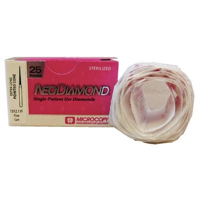 NeoDiamond® Disposable Diamond Bur, FG, Fine Grit, Pointed Cone, #859 (1312.11F), 1.2 mm Diameter, 11.0 mm Head Length, 25/Pkg thumbnail 7