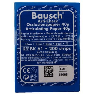 Bausch Arti-Check Micro-Thin Articulating Paper, 40 Microns, Blue, Pre-Cut Strips, 200/Pk, BK61 thumbnail 16