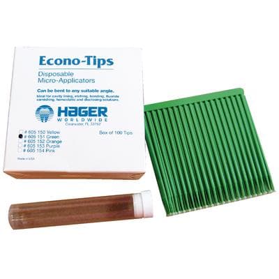 Hager Worldwide Econo-Tips Disposable Micro-Applicator Tips, Fine, Green, 100/Pkg, 605151 thumbnail 4