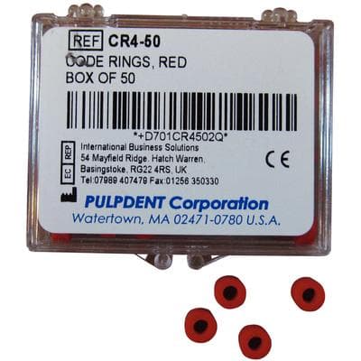 Pulpdent Code Rings, Red, Standard Size 1/8" ID x 1/8" Wide, 50/Box, CR4-50 thumbnail 6