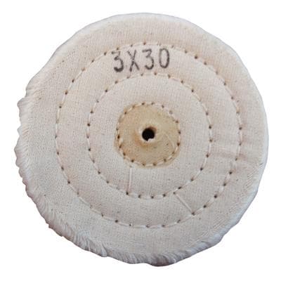 Muslin Buff Wheel, 3" Diameter, 30 Ply, 1/Pkg - Muslin Buff Wheels - 3" Diameter, 30 Ply - Image 1