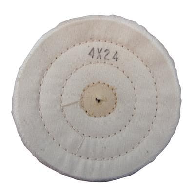 Muslin Buff Wheel, 4" Diameter, 24 Ply, 1/Pkg - Muslin Buff Wheels - 4" Diameter, 24 Ply - Image 1
