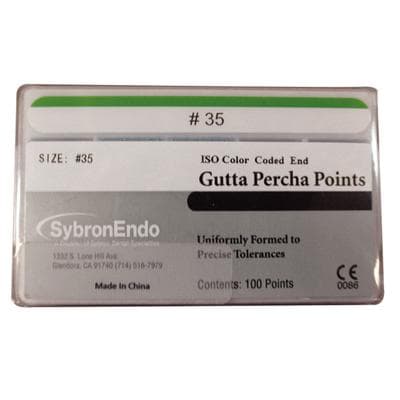 Kerr Standardized Gutta Percha Points, 0.02 Taper, ISO #35, Green, 100/Box, 12652 thumbnail 9