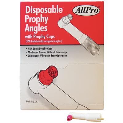 Allpro Disposable Prophy Angle, Pedo, Soft Ribbed Hot Pink Cup, Latex-Free, 100/Box, 804-100 thumbnail 6