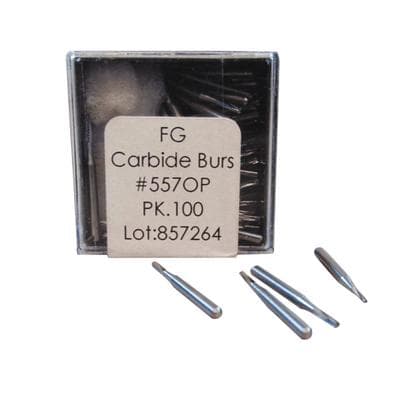 Meisinger Tungsten Carbide Bur, HM 31, Straight Fissure Cross Cut, FG, Size 557, 1.0 mm Diameter, 100/Bx, C0557FGOP thumbnail 4