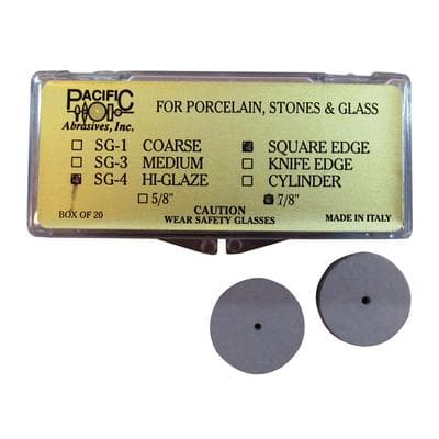 Pacific Abrasives Porcelain Polishers Square, Silicone Carbide, Light Grey, 7/8" Square Edge, 20/Box thumbnail 2