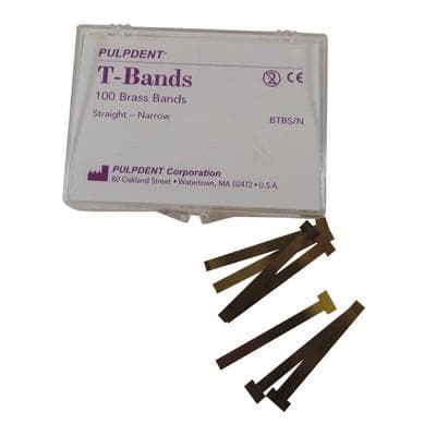 Pulpdent T-Bands, Brass, Straight, Narrow (5/32"/4mm), 100/Box, BTBS/N thumbnail 22