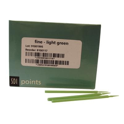 SDI Points Disposable Brush Applicators, Fine, Light Green, 400/Box, 8100117 thumbnail 18