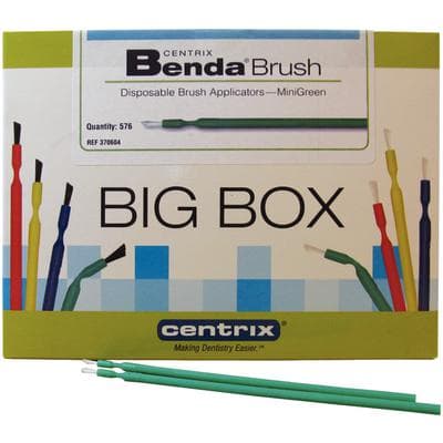 Benda Brush Mini Disposable Applicator, Green Handle with White Bristles, Fine Point, Single-Ended, 576/Box, 370604 thumbnail 8