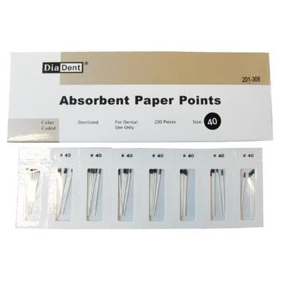 DiaDent ISO Color Coded Absorbent Paper Points, #40 (Black), .02 Taper, Non-Marked, 200/Box thumbnail 7
