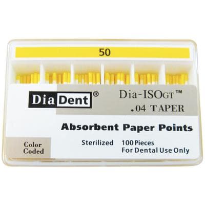 DiaDent Dia-ISO GT Absorbent Paper Points, .04 Taper, ISO Size #50, Yellow, 100/Box thumbnail 5