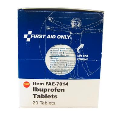 First Aid Only SmartCompliance Pain Relief Cabinet Refill, Ibuprofen Tablets, 2 Tablets/Pack, 10 Packs/Pkg - First Aid Only – Pain Relief Cabinet Refills, 2 Tablets/Pack, 10 Pack/Pkg - Ibuprofen - Image 1