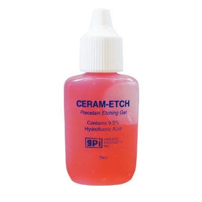 Ceram-Etch Porcelain Etching Gel, 9.5% Hydrofluoric Acid, 15 cc Bottle thumbnail 3
