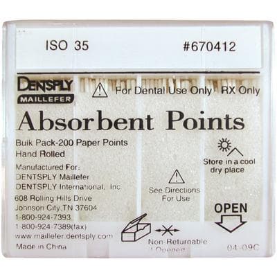 Dentsply Maillefer Absorbent Paper Points, ISO #35, 0.02 Taper, Hand-Rolled, Bulk Pack of 200, 670412 thumbnail 6