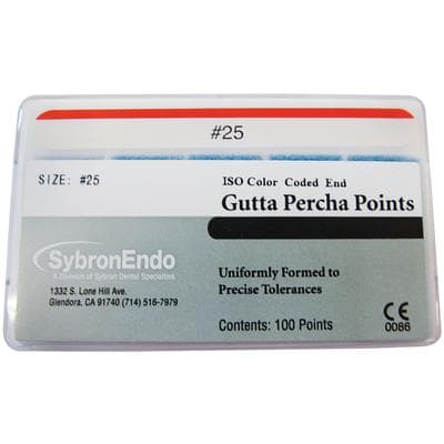 Kerr Standardized Gutta Percha Points, 0.02 Taper, ISO #25, Red, 100/Box, 12650 thumbnail 15