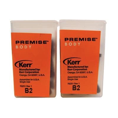 Premise Universal Nanofilled Composite, Body Shade B2, Unidose Refill, 0.2 g per Tip, 20 Tips/Box, Kerr #32656 thumbnail 18
