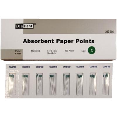 Diadent Absorbent Paper Points, Coarse, Non-Marked, Cell Pack, 200/Pk, Sizes 202-305 thumbnail 18