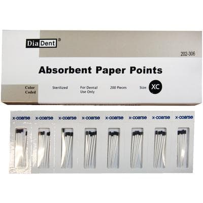 Diadent Absorbent Paper Points, X-Coarse, Non-Marked, Cell Pack, 200/Pk, 202-306 thumbnail 15