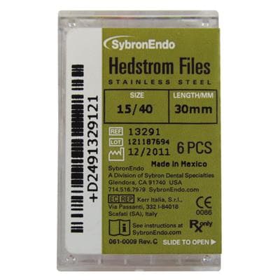 Kerr Hedstrom Endodontic Files, Stainless Steel, 30mm, Assorted #15-40, 6/Box, 13291 thumbnail 11