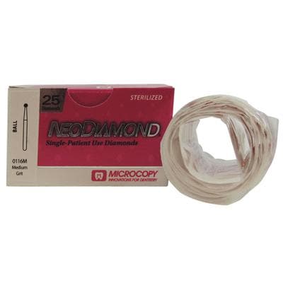 NeoDiamond® Disposable Diamond Bur, FG, Round #801 (0116M), Medium Grit, Blue Ring, 1.6 mm Diameter, 25/Pkg thumbnail 5