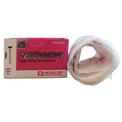 NeoDiamond® Crown/Bridge & Operative Diamond Burs – FG, Wheel, Coarse, Green, # 909, 25/Pkg - 4.2 mm Diameter, 1.5 mm Length thumbnail 6