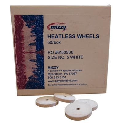 Keystone Mizzy White Heatless Wheel, Size #5, 7/8" x 1/8" (22.2mm x 3.1mm), 50/Box, 1900245 thumbnail 9