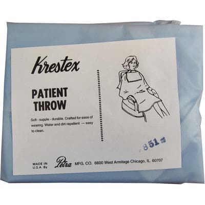 Krestex Patient Aprons, Blue, Knee Length, Plastic, 27" x 44", 1/Pkg - Krestex Patient Aprons - Blue, Knee Length, Plastic, 27" x 44" - Image 1