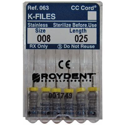 Roydent K-Type Files, #08 (Gray), 25mm, Pack of 6, 06325008R thumbnail 14