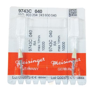 Meisinger 9743C-040 RA Ceramic Polisher, Flame, Extra Fine, Yellow/Orange, 4.0mm, 2/Pack thumbnail 6