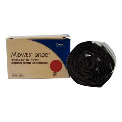 Midwest Once Sterile Single-Use Diamond Bur, Fine Grit, Taper Round End, #856-016F, 1.6mm Diameter, 8.0mm Length, Friction Grip, 25/Pk, 1856016F thumbnail 13
