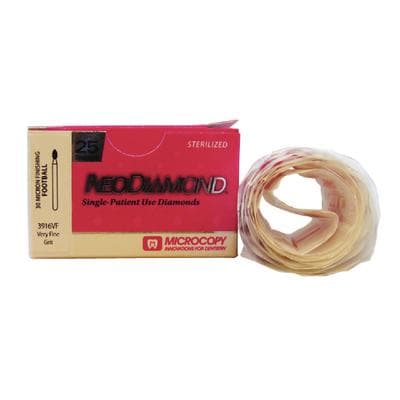 NeoDiamond® Finishing Burs – FG, Very Fine, Yellow, 25/Pkg - Football, # 368, 1.6 mm Diameter, 3.2 mm Length thumbnail 5
