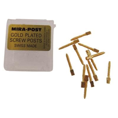 Mirapost Classic Gold Plated Screw Posts – Refill, Size L-4, 12 mm Length, 1.35 mm Diameter, 12/Pkg thumbnail 3