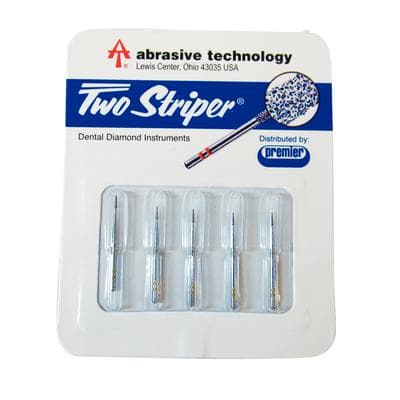 Two Striper Diamond Bur, FG, Cone Point End, Interproximal Trimmer, #201.3, Very Fine, Yellow, 0.8 mm Major/0.3 mm Minor, 3.0 mm Length, 5/Pk, 2015053 thumbnail 10