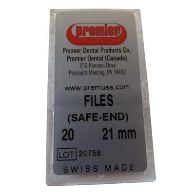 Premier K-File, Stainless Steel, 21 mm, Size #20, Yellow, 6/Pk, 9053204 thumbnail 14