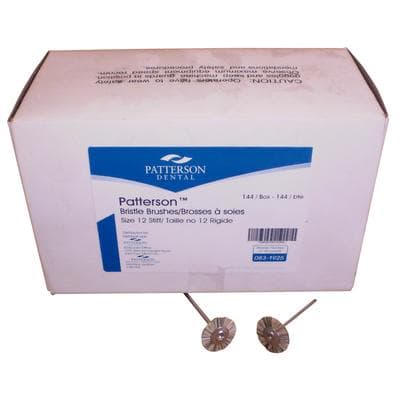 Patterson® Bristle Brushes, Size 12, 3/4" (19 mm), Stiff, HP Shank, 144/Box - Patterson® Bristle Brushes – 12, 3/4" - Stiff, 144/Box - Image 1