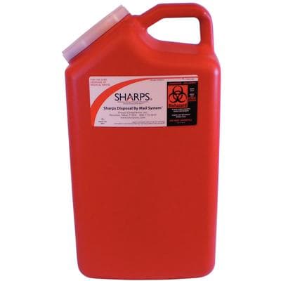 Sharps Disposal Mailback System, 3 Gallon, Red, 1/Pkg, USPS Authorized thumbnail 2
