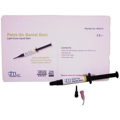 DenMat Paint-On Dental Dam Kit, Light-Cure Resin, 3 ml Syringes, Blue, 3/Pk thumbnail 5