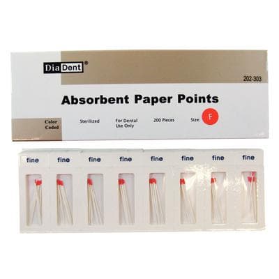 DiaDent Absorbent Paper Points, Cell Pack, Fine (#F), Non-Marked, ISO .02 Taper, 200/Box thumbnail 12